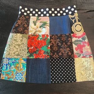 Dolce & Gabbana Patchwork Mini Skirt – New with Tags, Size IT 44